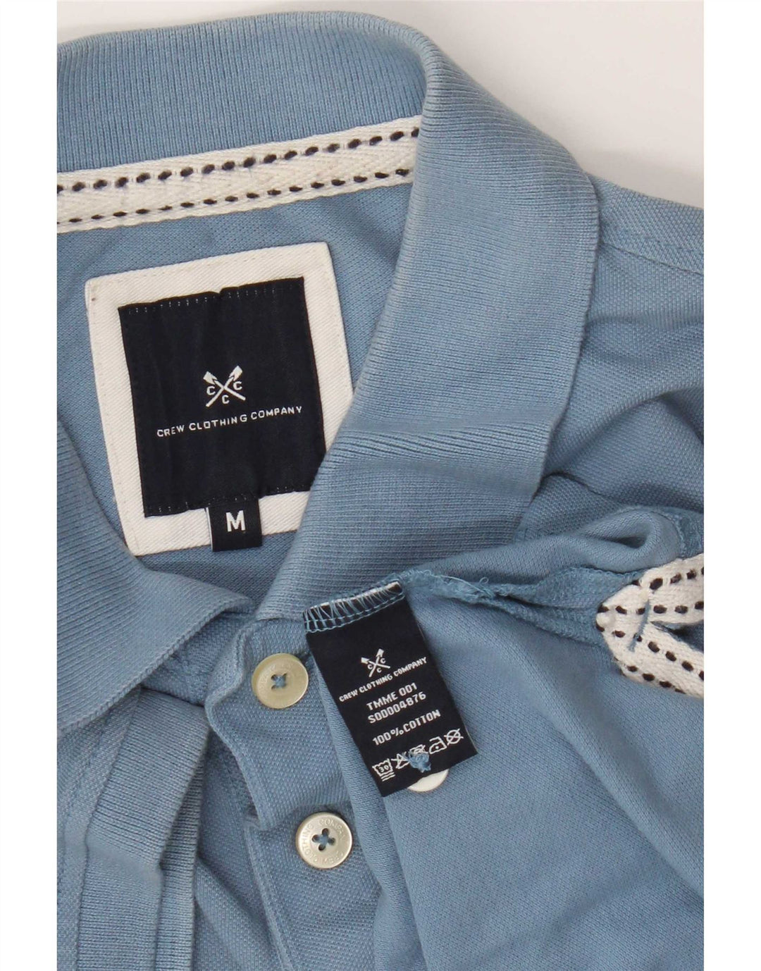 Crew Clothing Herren-Poloshirt aus mittelblauer Baumwolle