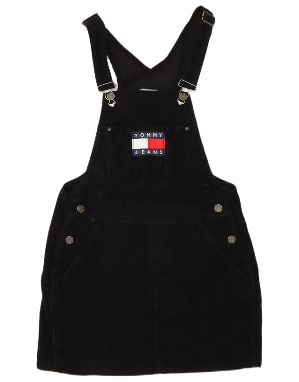 Tommy Hilfiger Damen-Latzkleid aus Cord, Größe S, W32, Schwarz, Baumwolle
