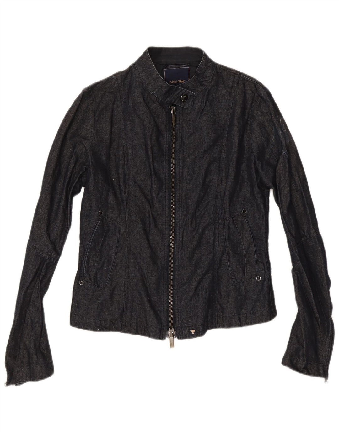 Meltin' Pot Damen Jeansjacke UK 12 Medium Marineblau Baumwolle
