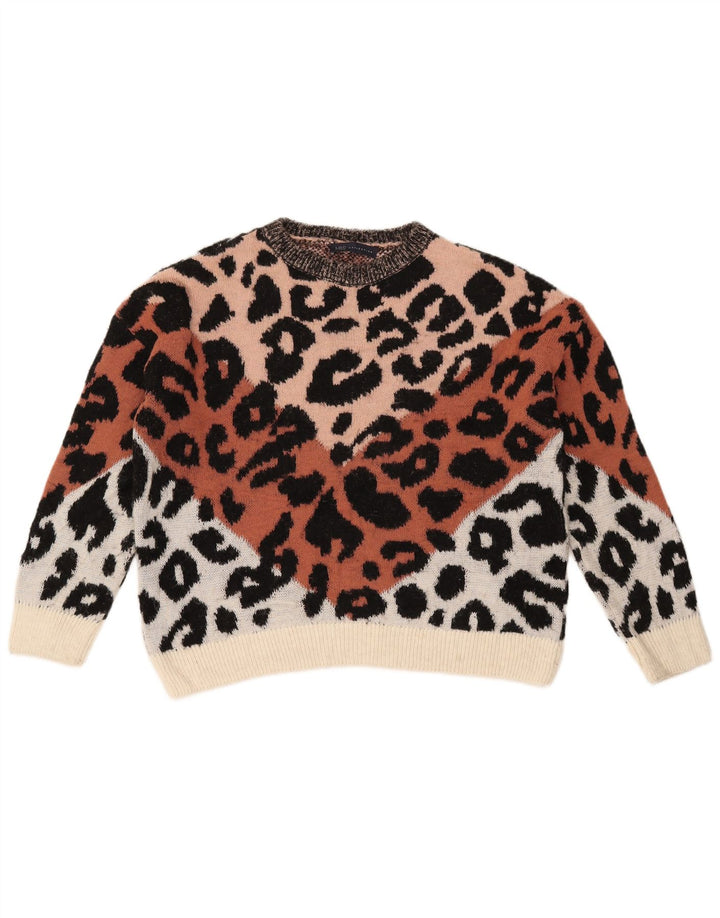 Marks & Spencer Crop-Pullover mit U-Boot-Ausschnitt für Damen, Gr. 14, mittelmehrfarbig