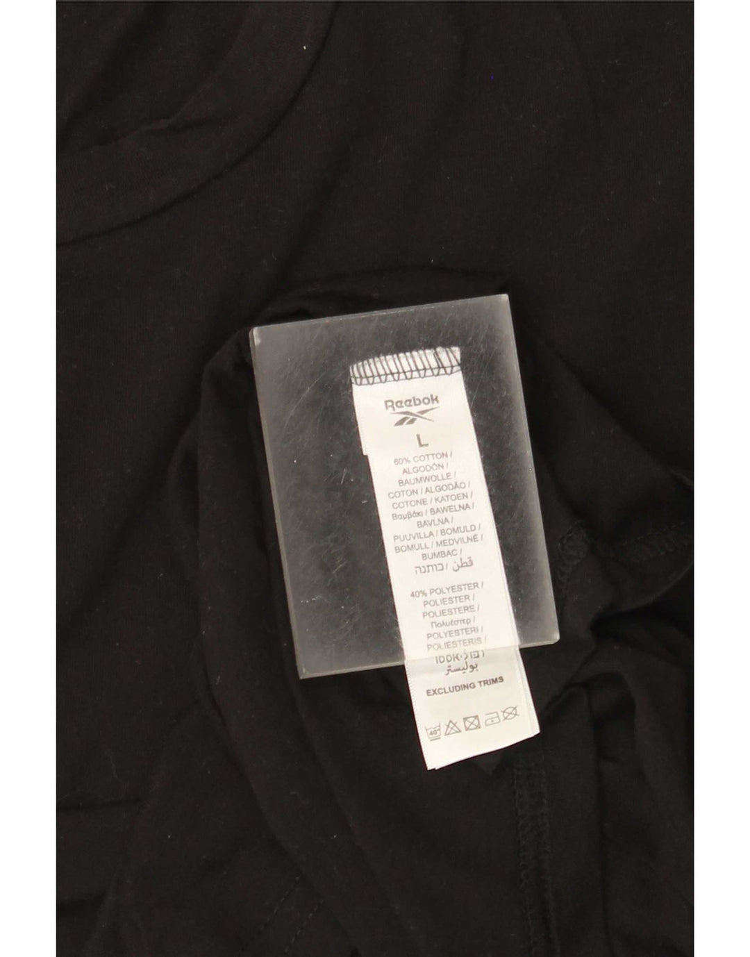 Reebok Herren T-Shirt Top Large Schwarz Baumwolle