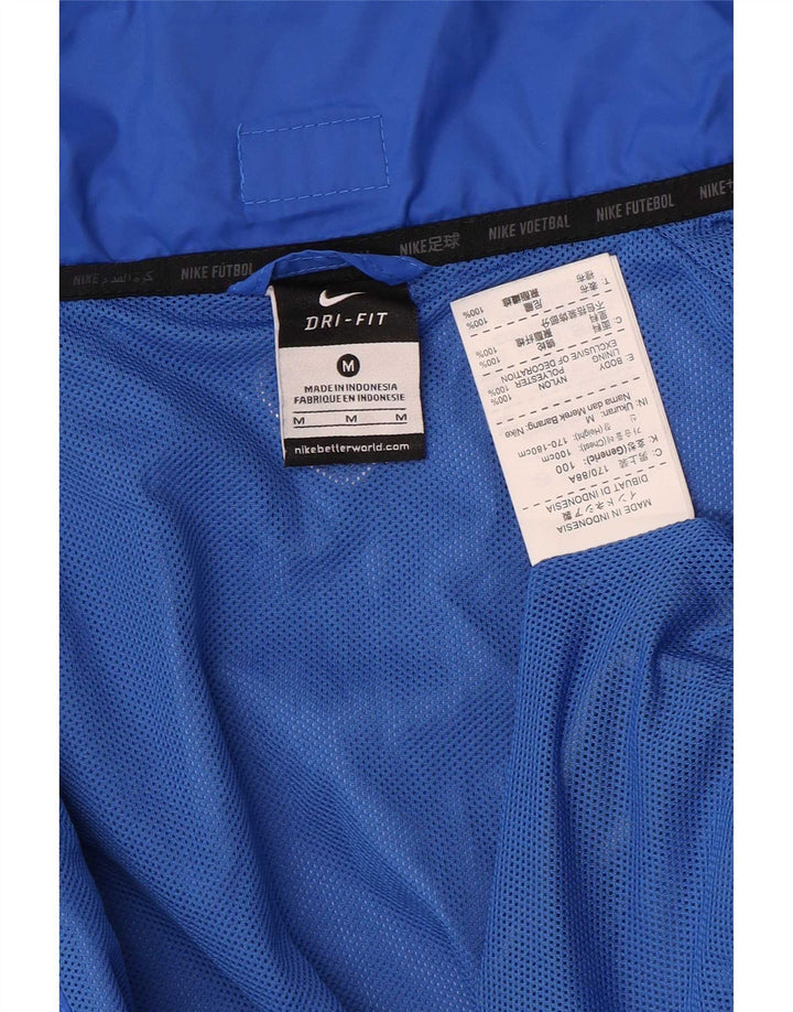 Nike Herren-Regenjacke mit Kapuze, UK 38, mittelblaues Colourblock-Nylon