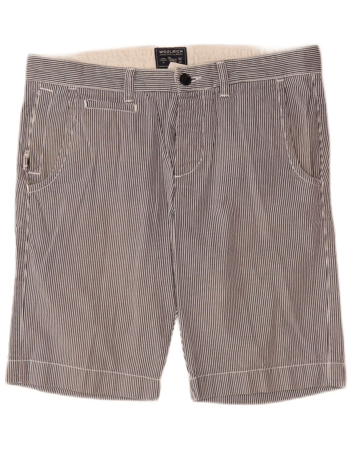 Woolrich Herren-Chinoshorts W33, mittelmarineblaue Nadelstreifen-Baumwolle