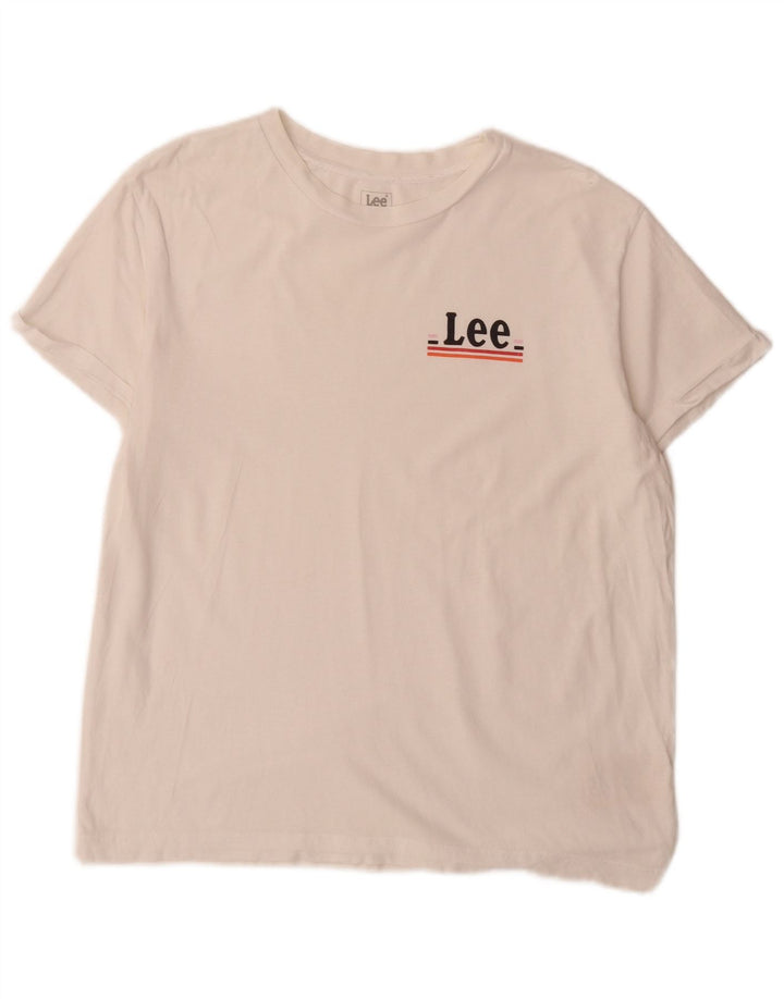 Lee Herren-T-Shirt mit Grafik, Größe S, weiße Baumwolle