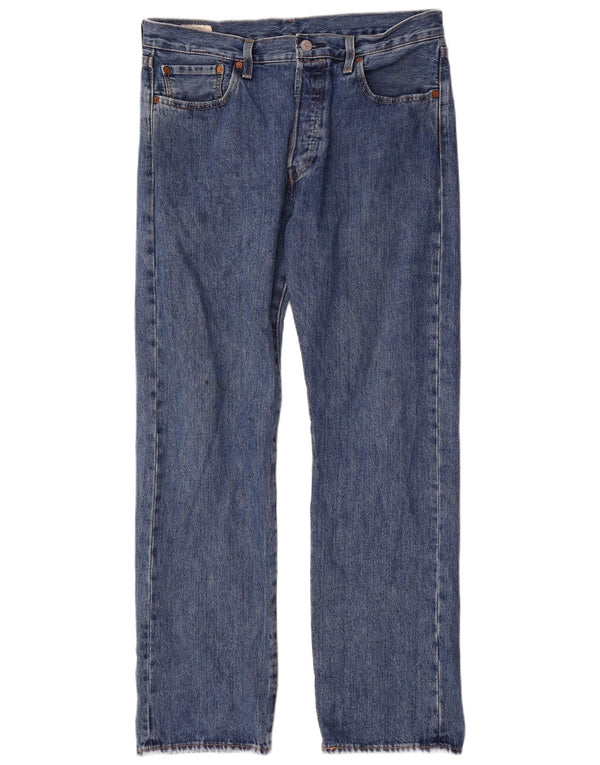 Levi's Herren 501 Straight Jeans W34 L32 Blaue Baumwolle