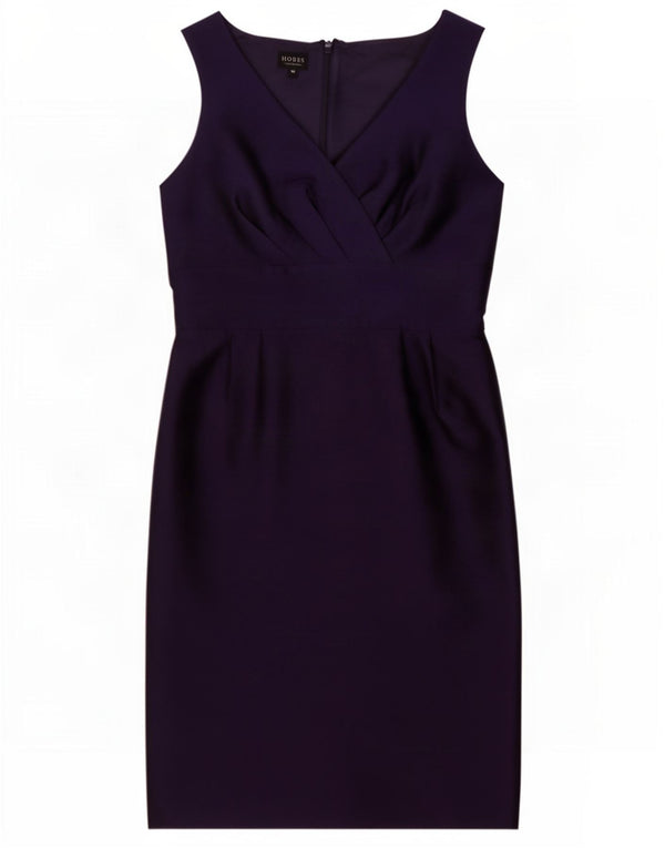 Hobbs Damen Ärmelloses Etuikleid UK 10 Small Lila Wolle