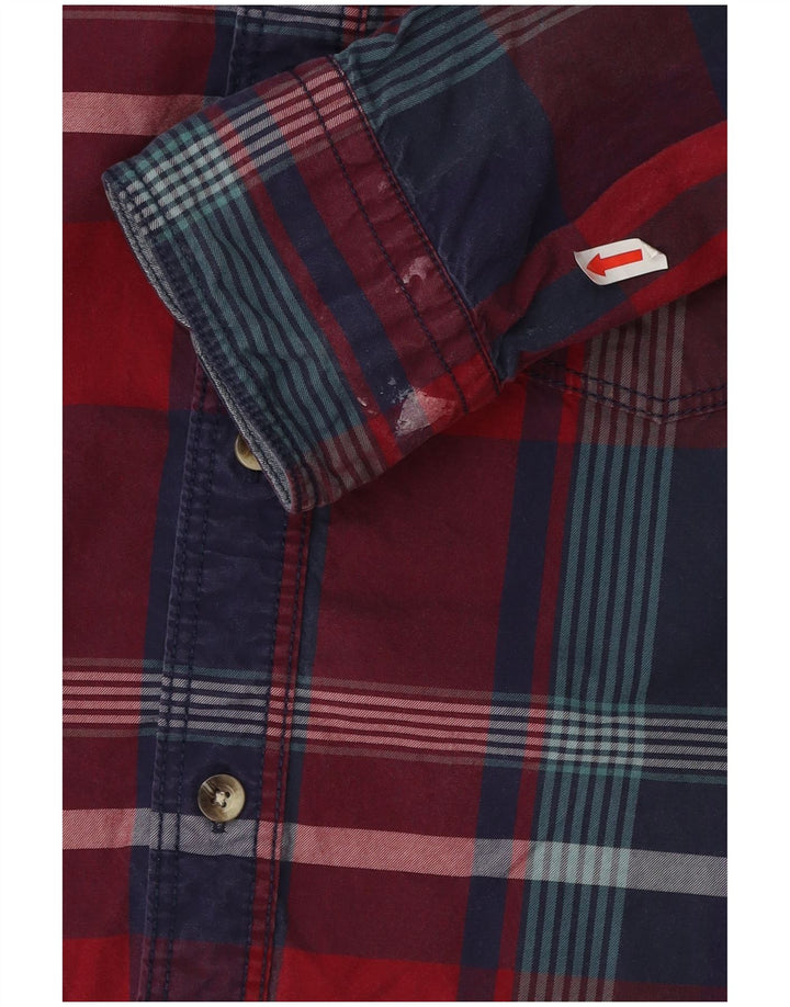 Fat Face Herren-Hemd mit klassischer Passform, XL, rot kariert, Baumwolle