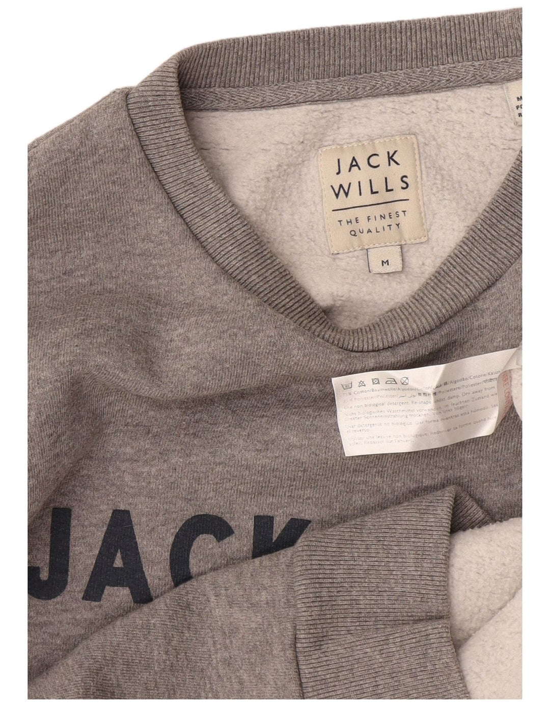 Jack Wills Herren-Sweatshirt mit Grafik, mittelgrau gesprenkelte Baumwolle