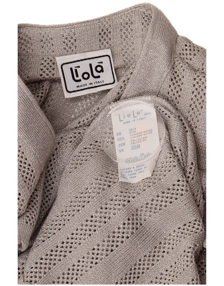 LIOLA Damen-Cardigan-Pullover UK 12 Mittelgrau gefleckte Viskose