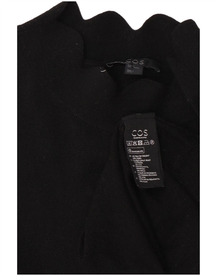 Cos Langarm-Pulloverkleid für Damen UK 14 Mittelschwarze Wolle