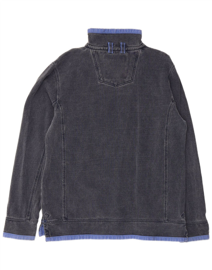 Fat Face Herren-Sweatshirt mit Reißverschluss am Hals, groß, marineblau, Baumwolle