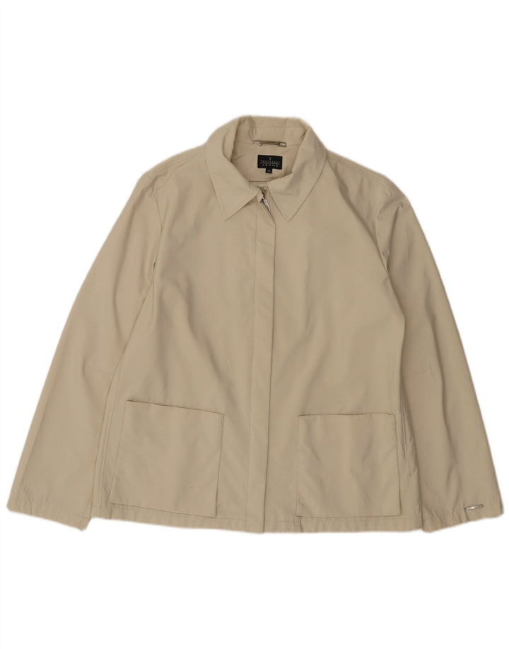 Trussardi Jeans Damen Bomberjacke IT 46 Large Beige Baumwolle