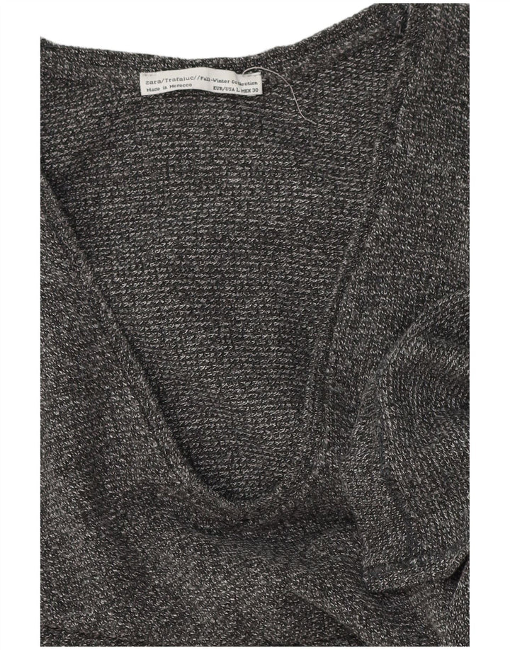 Zara Damen Langarm-Tunika-Oberteil UK 14 Large Grau