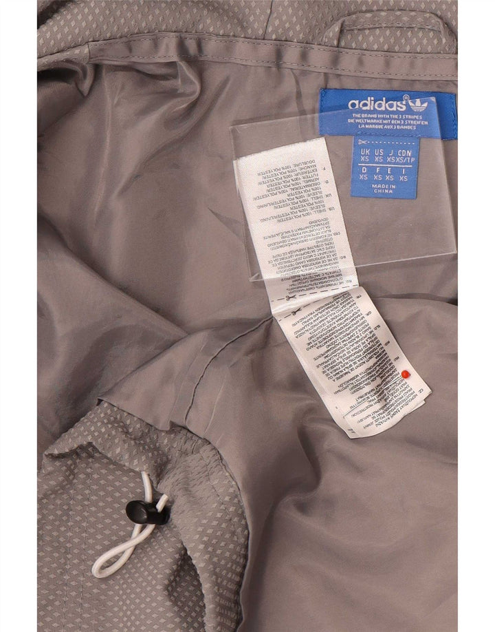 Adidas Herren-Regenjacke mit Kapuze, UK 34, XS, graues Colourblock-Polyester