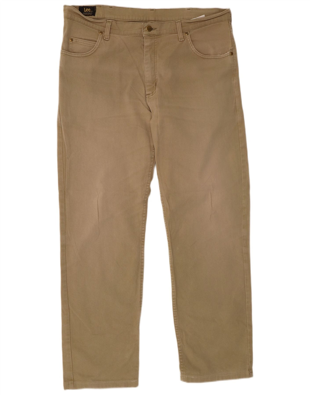 LEE Herren Brooklyn Straight Freizeithose W38 L31 Khaki Baumwolle