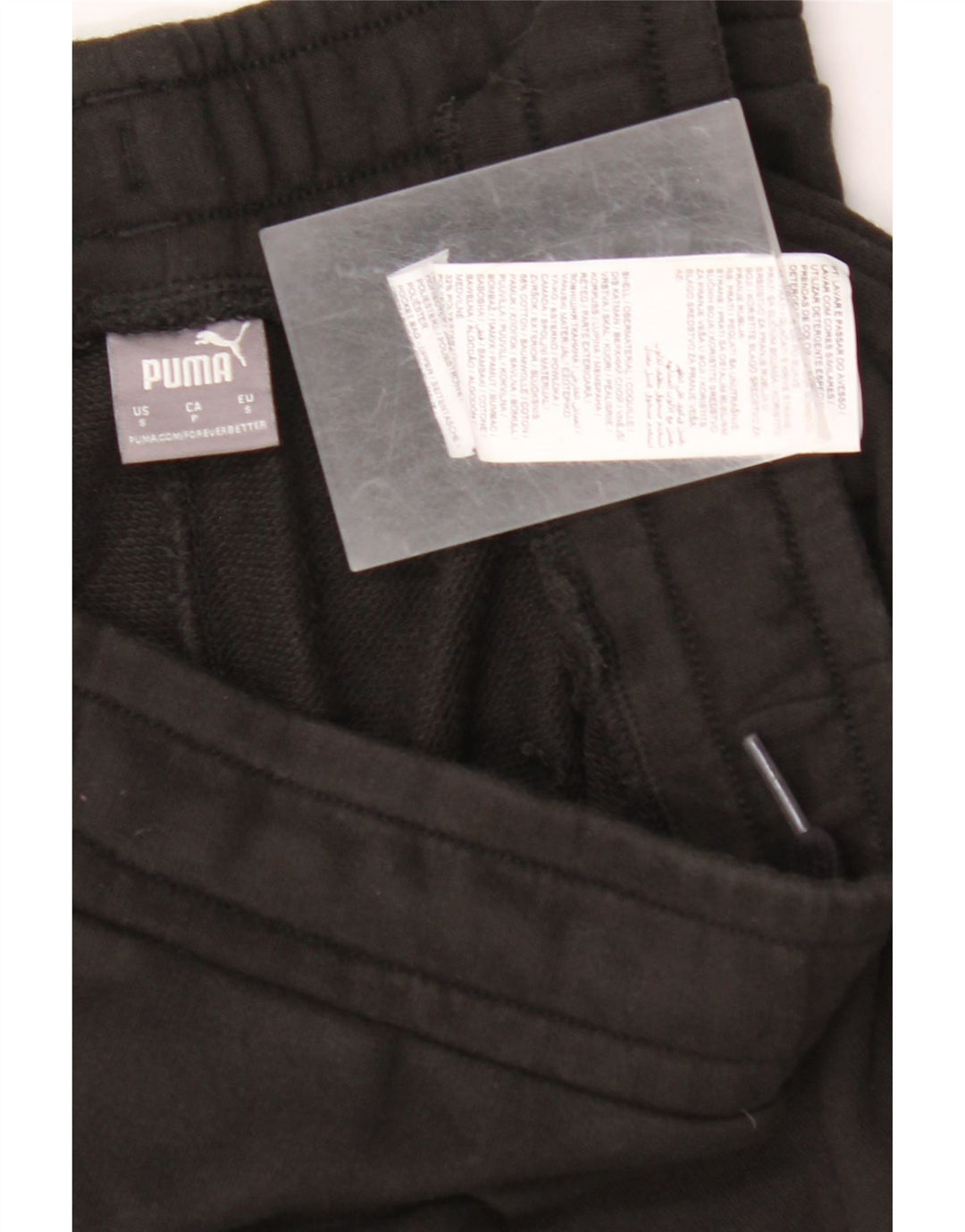 PUMA Womens Graphic Tracksuit Trousers Joggers UK 10 Small Black Cotton