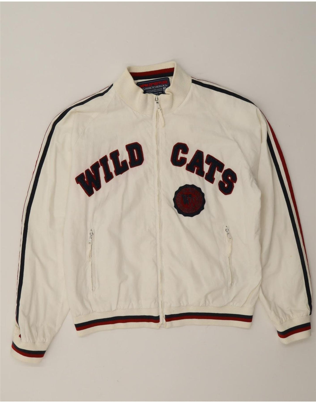 WPM Herren Wildcats Graphic Bomberjacke UK 40 Large Weiß Farbblock