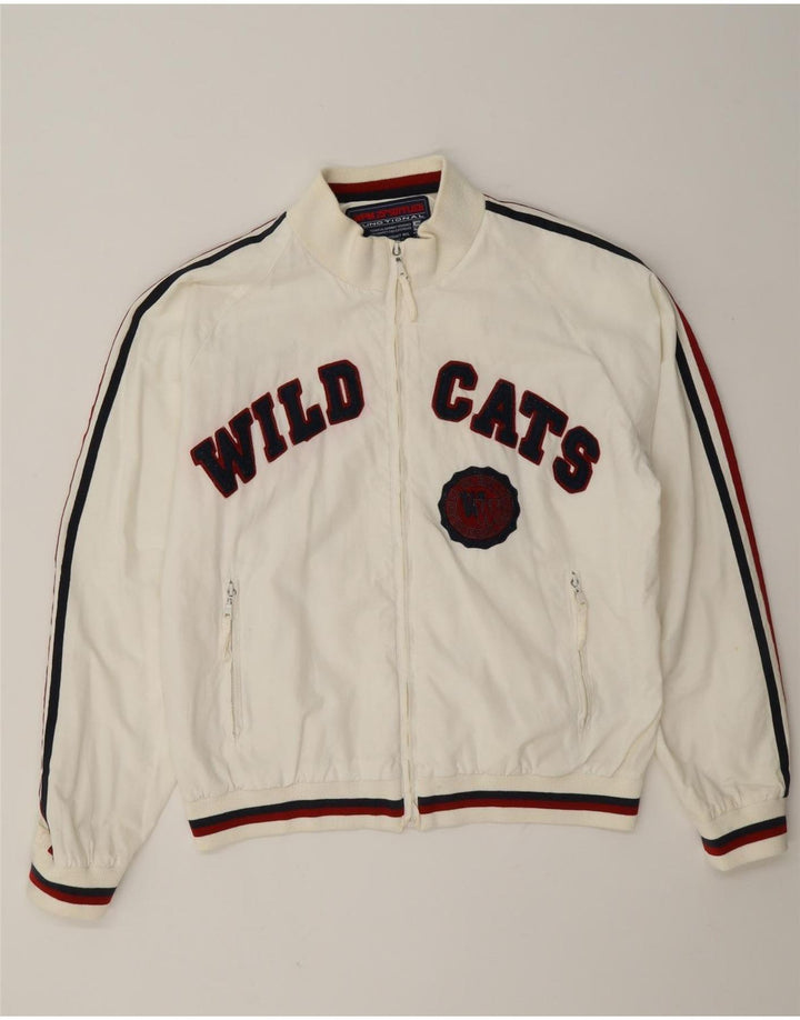 WPM Herren Wildcats Graphic Bomberjacke UK 40 Large Weiß Farbblock