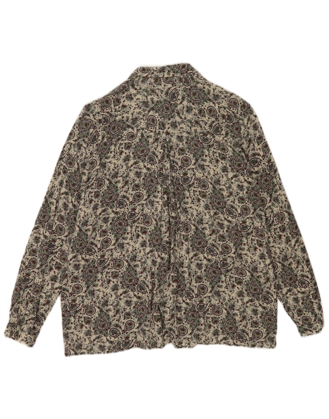 Zara Damen-Hemd UK 10 Small Beige Paisley
