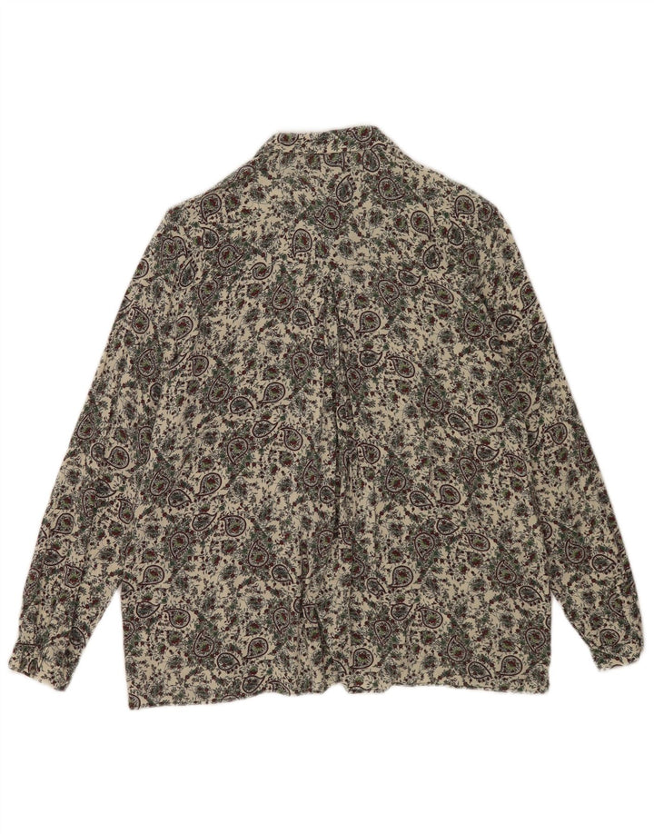 Zara Damen-Hemd UK 10 Small Beige Paisley