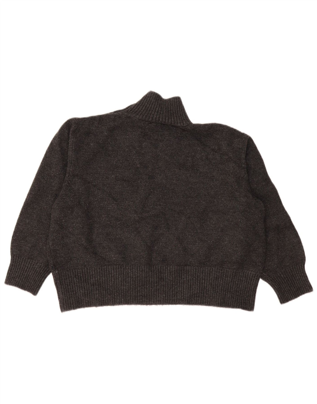 Zara Damen-Pullover, übergroß, bauchfrei, Knopfkragen, Gr. 10, Größe S, Grau