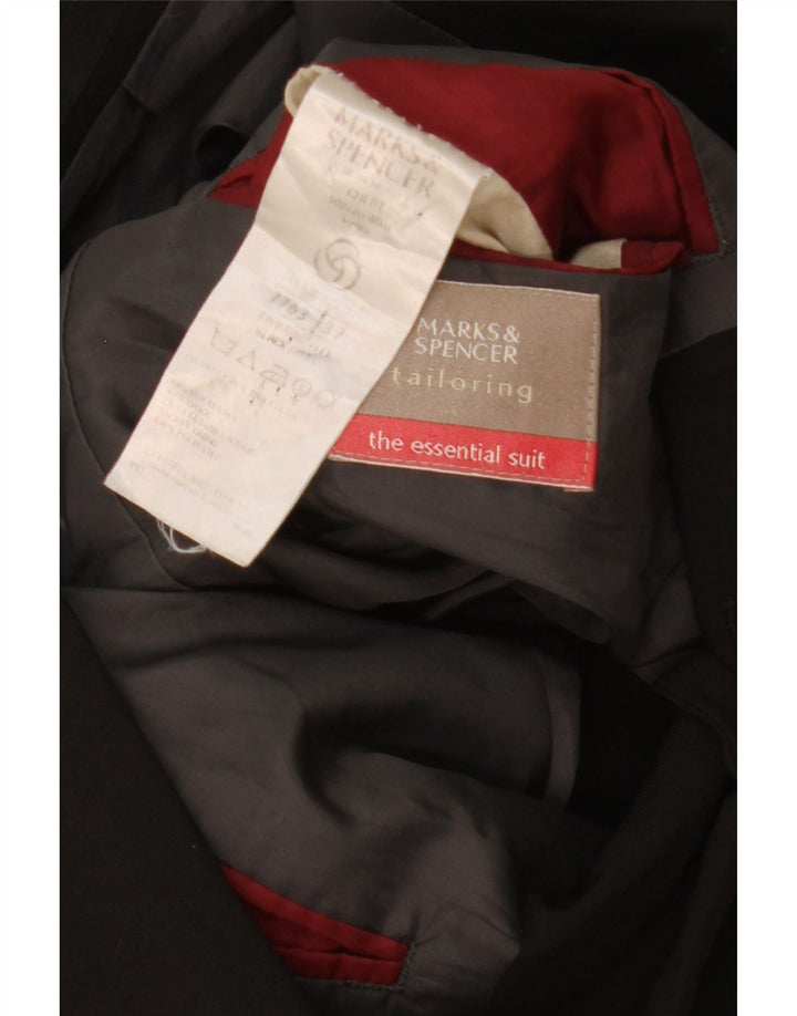 Marks & Spencer Herren-Blazer mit 3 Knöpfen, UK 40, Mittelschwarz, Polyester