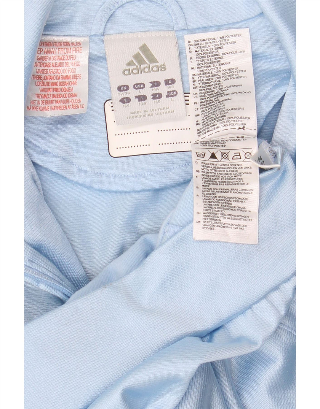 Adidas Jungen-Trainingsanzug-Top-Jacke, 13–14 Jahre, blaues Colourblock-Polyester