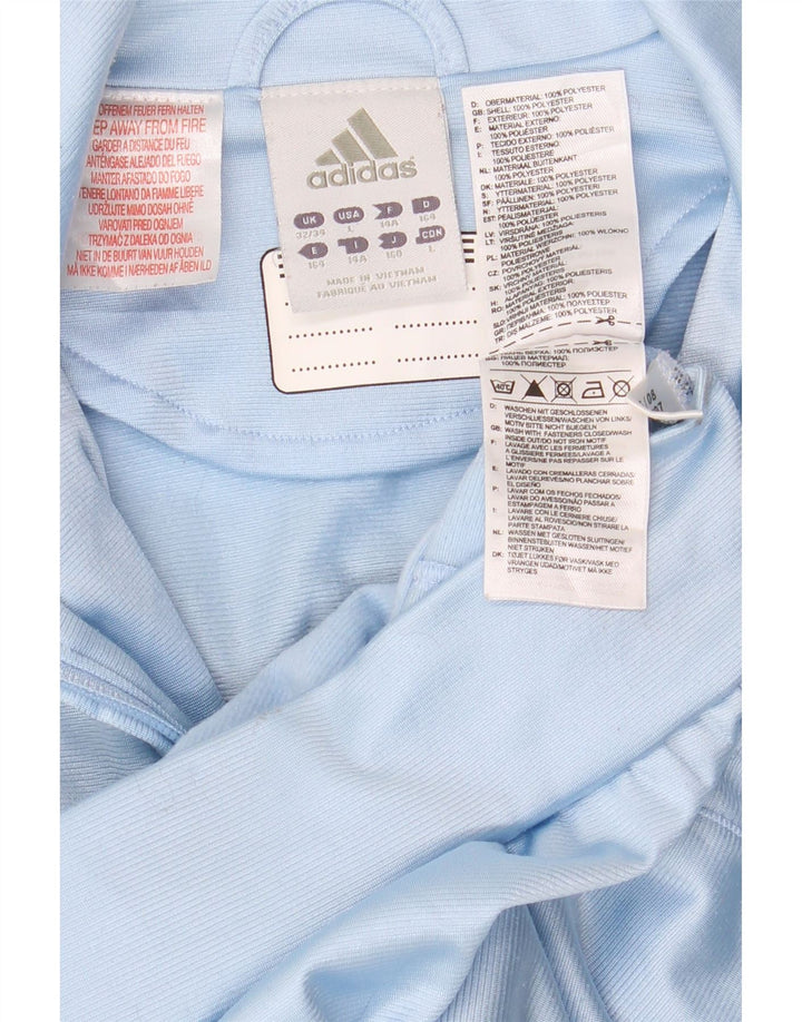 Adidas Jungen-Trainingsanzug-Top-Jacke, 13–14 Jahre, blaues Colourblock-Polyester