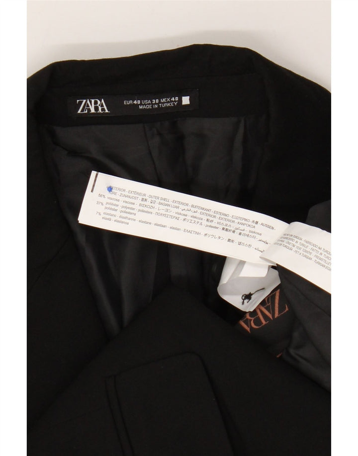 Zara Herren-Blazer mit 2 Knöpfen, EU 48, mittelschwarze Viskose