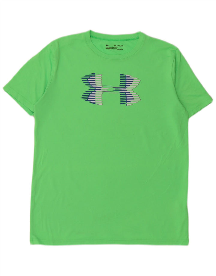UNDER ARMOUR Jungen Heat Gear Graphic T-Shirt Top 13–14 Jahre XL Grün