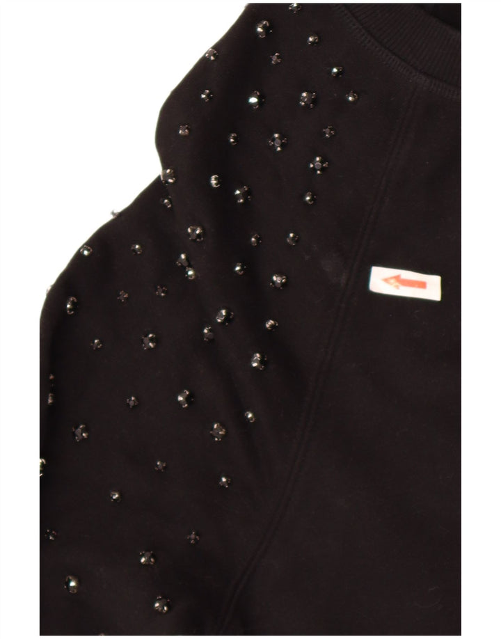 Marks & Spencer Damen-Sweatshirt in Übergröße, Größe UK 6, XS, Schwarz, Baumwolle