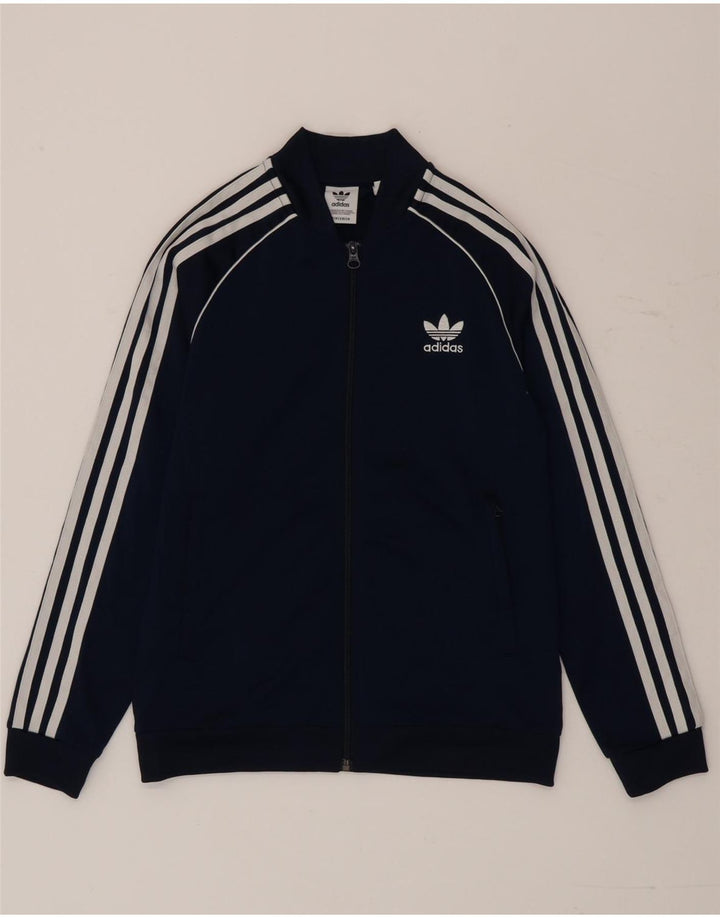 Adidas Jungen-Trainingsanzug-Top-Jacke, 11–12 Jahre, Marineblau, Farbblock