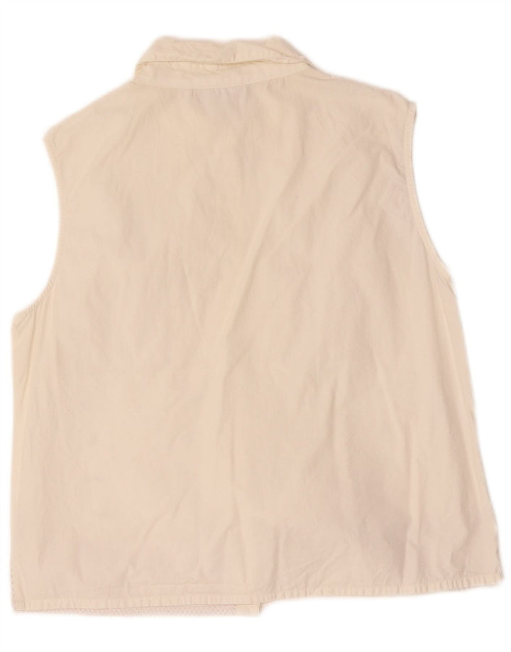 VINTAGE Damen Utility Gilet IT 44 Mittelweiße Baumwolle