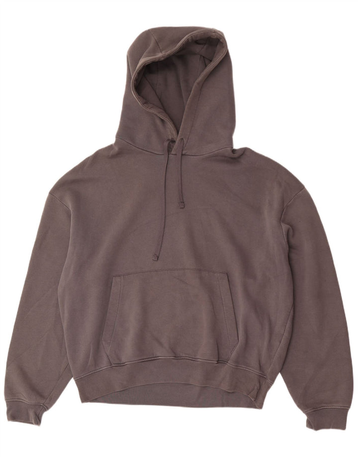Zara Damen Übergroßer Kapuzenpullover EU 44 XL Graue Baumwolle