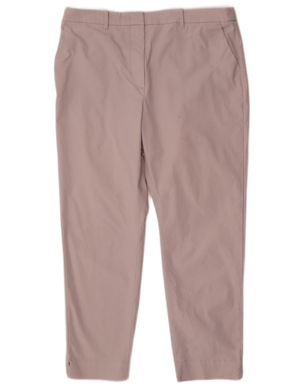 Marks & Spencer Damen-Chinohose mit hoher Taille, UK 16, Größe L W34 L27, Grau