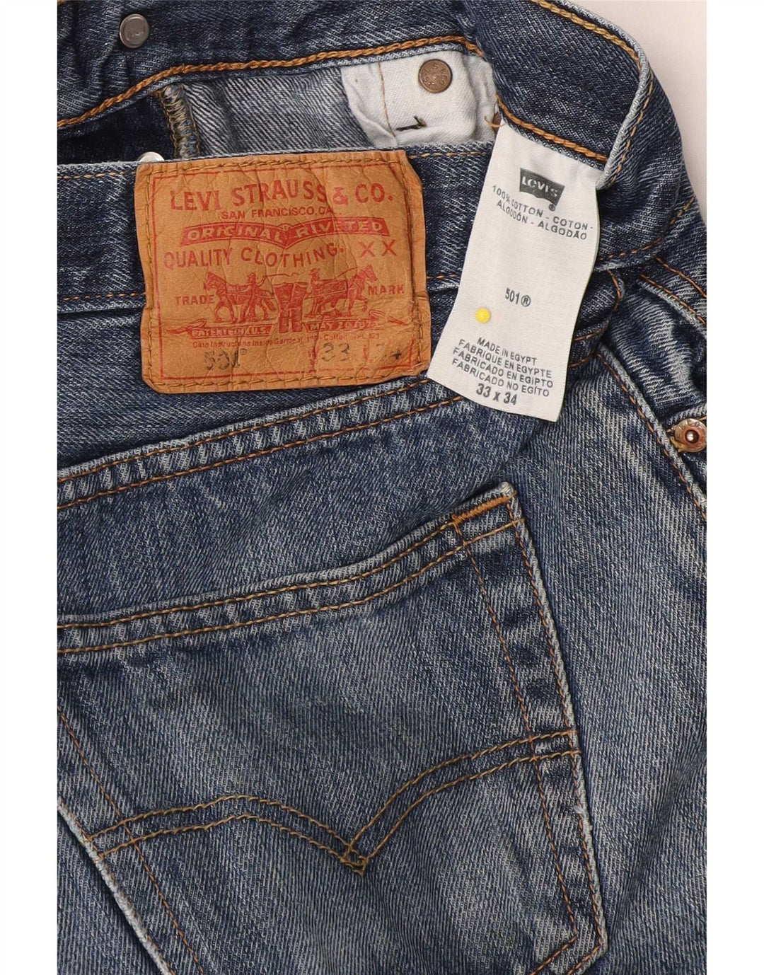 Levi's Herren 501 Straight Jeans W33 L34 Blaue Baumwolle