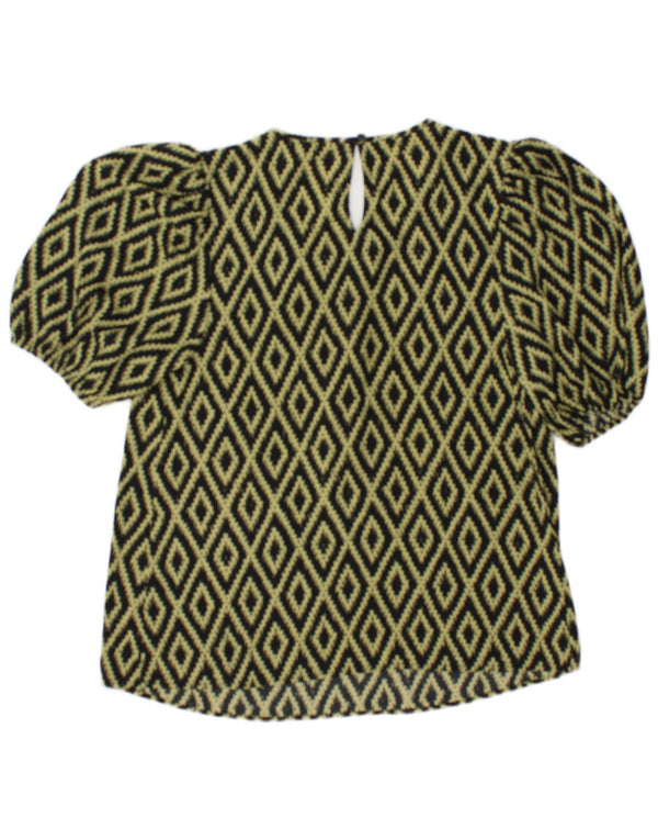 Marks & Spencer Damen Bluse Top UK 10 Small Schwarz Argyle/Diamant