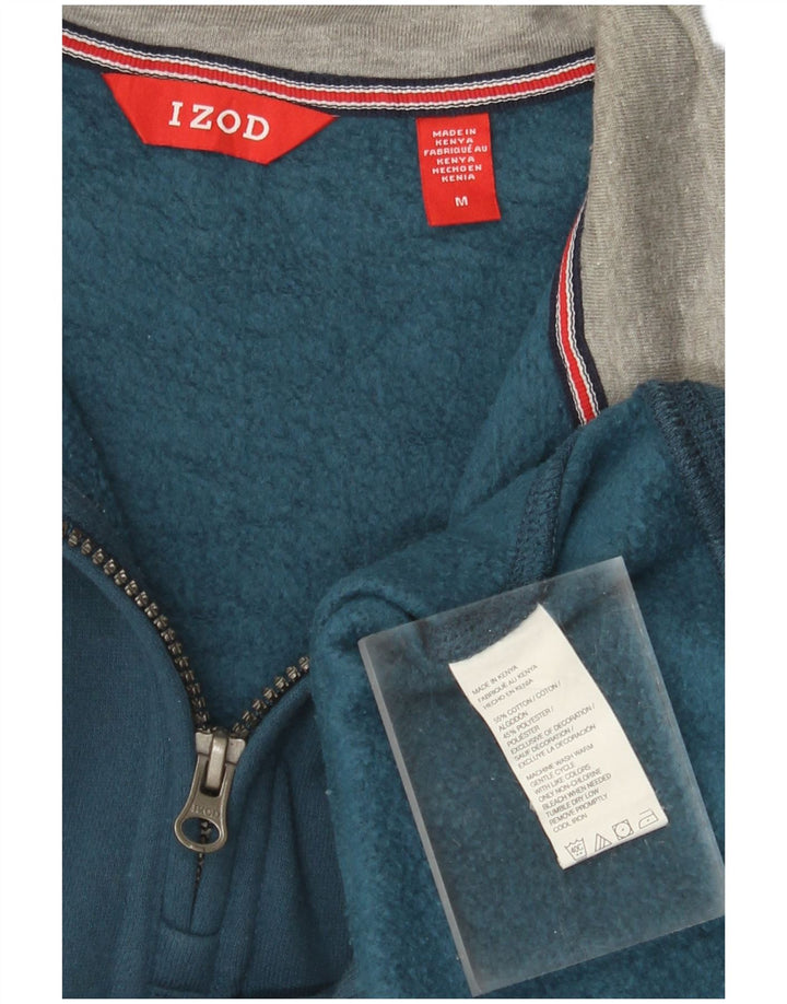 IZOD Herren-Sweatshirt mit Reißverschluss am Hals, mittelblaue Baumwolle