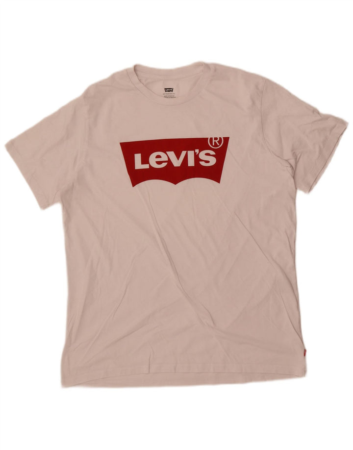 Levi's Herren-T-Shirt mit Grafik, Größe L, Weiß