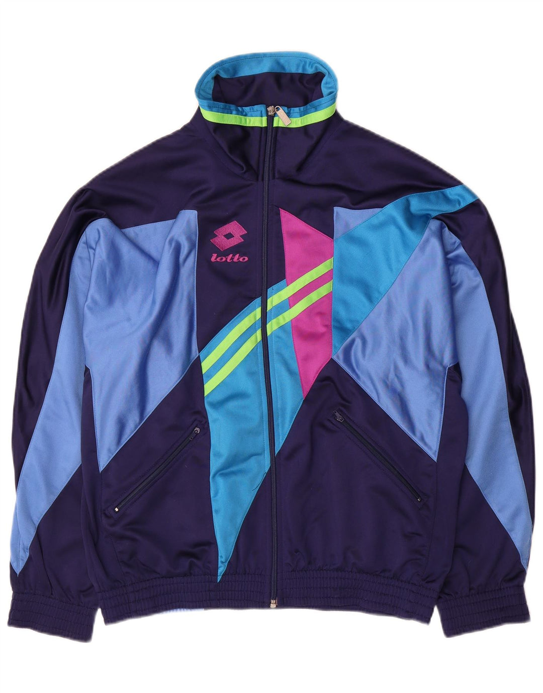 Lotto Herren-Trainingsanzug-Top-Jacke, mittelgroß, Marineblau, Farbblock