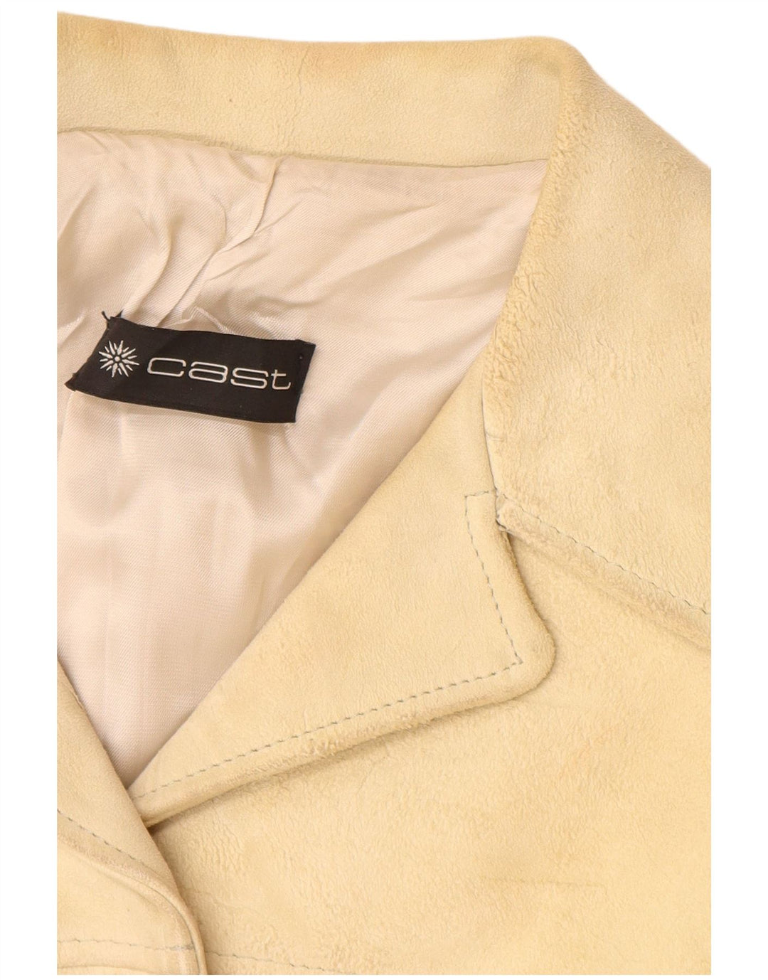 Vintage Damen Wildlederjacke UK 12 Medium Beige Leder