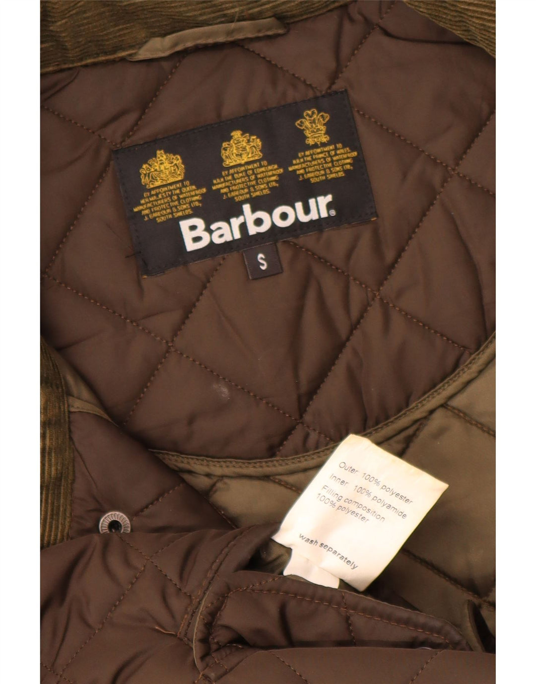 Barbour Herren Steppjacke UK 36 Small Braun Polyester