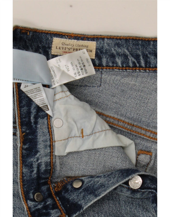 Levi's Damen 501 Distressed Denim Shorts W27 Small Blaue Baumwolle
