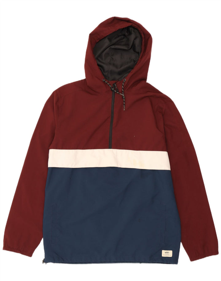 Vans Herren Kapuzenpullover Regenjacke UK 38 Mittel Burgund Farbblock
