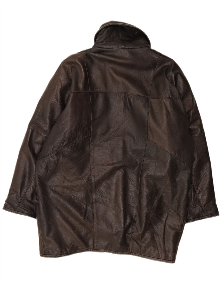 Vintage Damen Übergroße Lederjacke EU 44 XL Braunes Leder