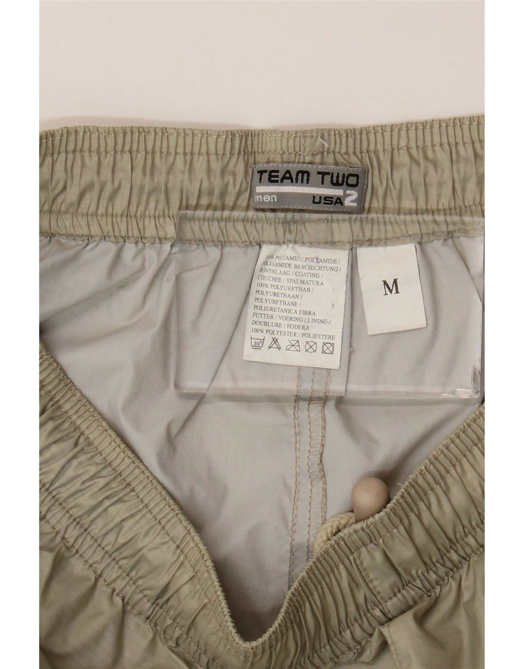 Vintage Herren-Trainingshose aus mittelbeigem Polyamid