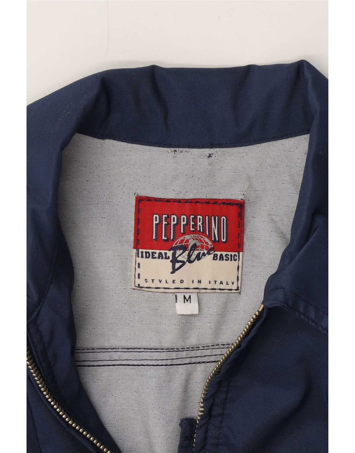 Vintage Damen Bomberjacke UK 14 Medium Marineblau