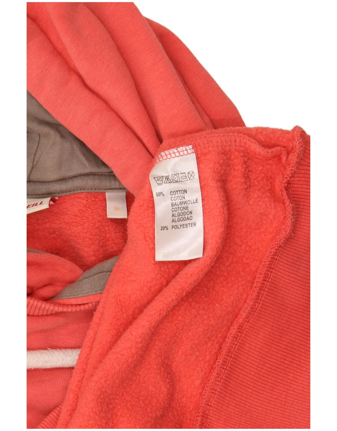 O'NEILL Womens Graphic Hoodie Pullover UK 14 Mittelorange Baumwolle