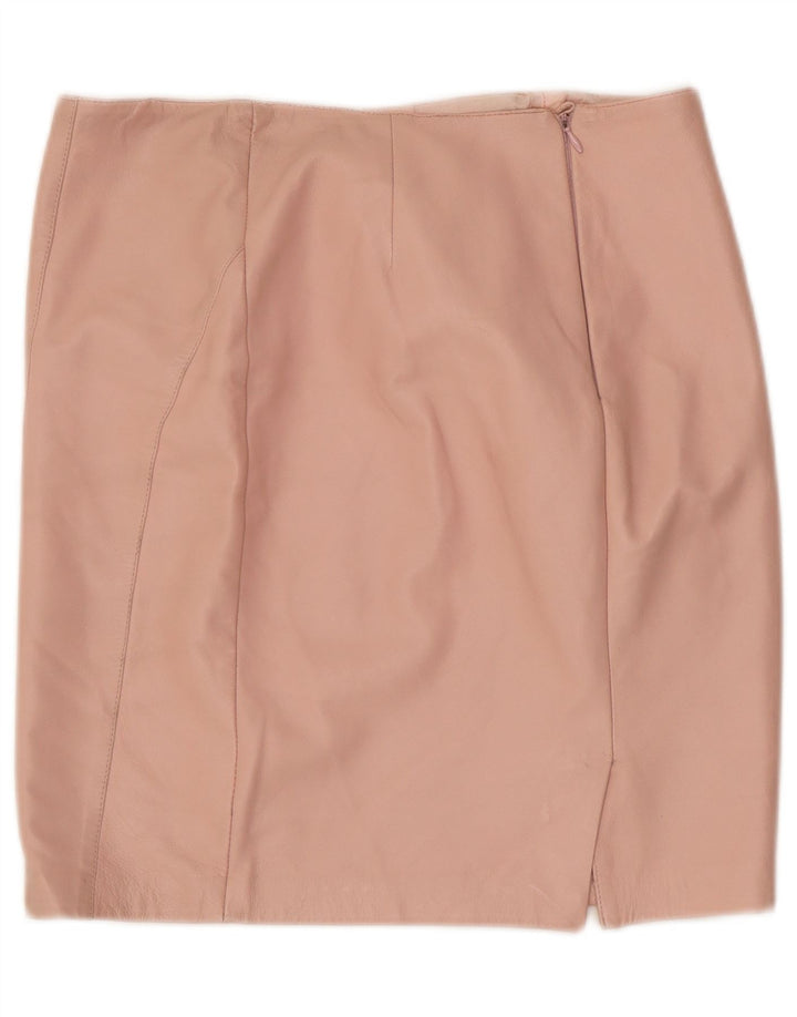 Vintage Damen Lederrock W32 Groß Rosa