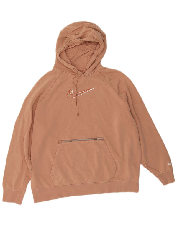 Nike Womens Graphic Oversized Hoodie Pullover UK 14 Mittelrosa Baumwolle